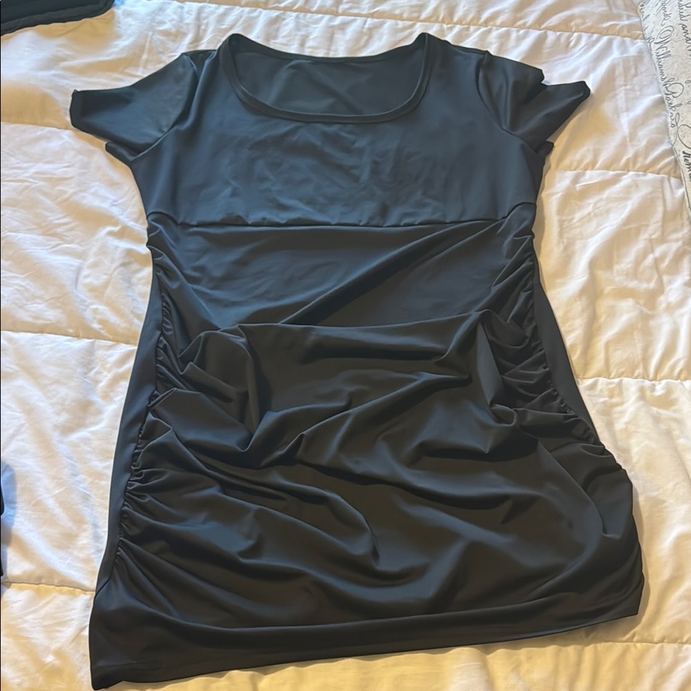 Elegant Black Short Sleeve Dress